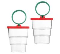 Abaodam Lot de 2 Boîtes D’Observation des Insectes Rouges Loupe Intégrée Boîte de Collection Pliable et Résistante pour Exploration Scientifique en Extérieur Éducatif pour Garçon et