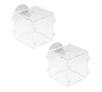 Abaodam Lot de 2 Boîtes d'Isolement pour Aquarium en Acrylique Transparent Séparateur Flottant pour Reproduction de Poissons Betta Guppys et Crevettes Bac d'Élevage Sécurisé pour