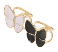 Abaodam Lot de 2 Boucles d’Écharpe Géométriques en Métal Ajouré Brillantes Accessoires Femme Élégants pour Foulards Pinces Légères Noires et Blanches pour Tenue Quotidienne et