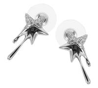 Abaodam Lot de 2 Boucles d'Oreilles Puces Étoiles Étincelantes Hypoallergéniques Petites Boucles d'Oreilles Pendantes pour Femmes Bijoux Légers et Élégants pour Usage Quotidien et