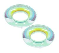 Abaodam Lot de 2 Bouées de Piscine Gonflables à Paillettes Arc-en-Ciel en PVC, Taille 60, Anneaux Flottants Colorés pour Piscine, Plage et Fête Aquatique D'été