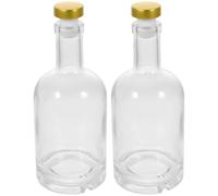 Abaodam Lot de 2 Bouteilles en Verre Épaissi 500ml Large Ouverture, Grosse Capacité, pour Maison et Club, Carafe à Liqueur Robuste