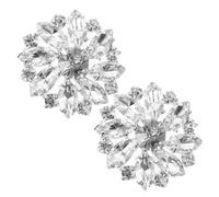 Abaodam Lot de 2 Boutons Métal Ronds Blancs Ornements Décoratifs pour Couture et Loisirs Créatifs Accessoires Amovibles pour Vêtements et Décorations de Mariage