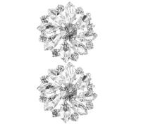 Abaodam Lot de 2 Boutons Métalliques Ronds Blancs à Facettes Décorations Amovibles pour Chaussures de Mariage et Loisirs Créatifs Embellissements Brillants pour Couture et Accessoires