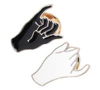Abaodam Lot de 2 Broches Assorties pour Paquet à Dos et Pull Épingles de Poitrine en Métal Noir et Blanc Accessoires Mode Polyvalents pour Vêtements et Chapeaux Décoration Élégante et