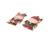 Abaodam Lot de 2 Broches de Veste en Alliage Émaillé Casse-noisette, Épingles Décoratives Festives pour Femmes, Accessoires Noël pour Vêtements, Paquet, Foulards et Chapeaux,
