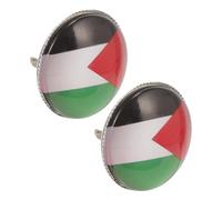 Abaodam Lot de 2 Broches Drapeau Palestine en Métal Argenté Épingles Décoratives pour Costume Homme et Paquet à Dos Accessoire Palestinien Authentique pour Tenue Quotidienne et