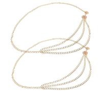 Abaodam Lot de 2 Chaînes de Taille Bohèmes Ajustables pour Femme Bijou de Ventre Multicouche en Métal Doré et Argenté Ceinture de Taille Ethnique pour Fêtes et Tenues Quotidiennes