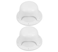 Abaodam Lot de 2 Chapeaux de Ventilation Ronds Blancs pour Toit de Camping-Car avec 6 Vis Couvercles de Remplacement Étanches pour Ventilation de Caravane et Remorque Protection
