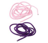 Abaodam Lot de 2 Cordes D'entraînement de Gymnastique Rythmique 3 Mètres en Coton Doux Rose et Violet Corde Multifonction Fitness Étirements et Exercices à Domicile