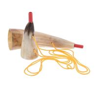 Abaodam Lot de 2 Cornes Vikings en Corne de Bœuf Naturelle Trompettes Médiévales de Guerre 20-22 CM et 11-13 CM Instruments à Vent Légers pour Cosplay Fêtes Pirates et Festivals