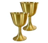 Abaodam Lot de 2 Coupes en Laiton pour Offrandes Temple, Calices Décoratifs Dorés, Capacité Adaptée, Facile à Tenir, Style Classique pour Usage Familial Bouddhiste