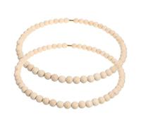 Abaodam Lot de 2 couronnes en perles de bois pour créatifs, décoration de porte d'entrée, décorations uniques pour Halloween, Noël