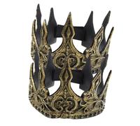 Abaodam Lot de 2 Couronnes Médiévales pour Hommes en Mousse Pu 3d, Couleur Or Ancien, Accessoire Cosplay et Fête, Taille Unique, Style Vintage Royal pour Costume de Roi