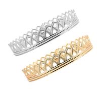 Abaodam Lot de 2 Couronnes Royales en Métal Doré et Argenté Couvre-Chefs de Costume pour Hommes Accessoires de Cheveux pour Bal de Fin d'Année et Fête d'halloween Couronne de Costume
