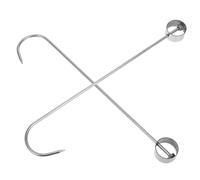 Abaodam Lot de 2 Crochets à Viande en Acier Inoxydable, Modèle J, Robustes et Classiques, pour Barbecue, Suspendre et Fumer la Viande