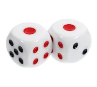 Abaodam Lot de 2 Dés de Jeu en Résine Rouge et Noir Gros Dés Ronds 30 Mm à Coins Arrondis Accessoire de Jeu de Société pour Soirées Fêtes et Jeux de Société à Faces Multiples