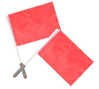 Abaodam Lot de 2 Drapeaux D’Arbitre de Football Portatifs Rouges Tissu et Plastique Signalisation pour Match et Compétition Accessoires Légers pour Arbitrage et Gestion du Terrain