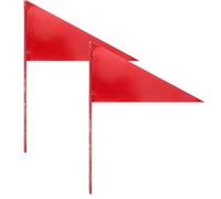 Abaodam Lot de 2 Drapeaux Triangulaires en Fer Rouge pour Athlétisme Marqueurs de Lancer du Poids et Sports Scolaires Faciles à Insérer Réutilisables et Visibles en Extérieur