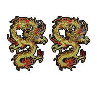 Abaodam Lot de 2 Écussons Brodés Dragon Thermocollants en Tissu Solide, Taille Moyenne, Décorations pour Vêtements, Paquet et Chapeaux, Patchs à Coudre ou Repasser pour
