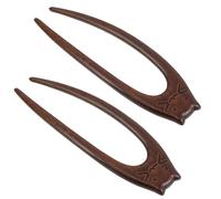 Abaodam Lot de 2 Épingles à Cheveux en Bois Forme U Visage de Chat Vintage Style Chinois pour Mariages et Événements Spéciaux Bois Poli Main sans Abîmer les Cheveux