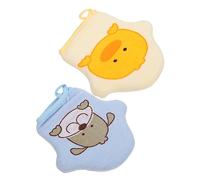 Abaodam Lot de 2 Éponges de Bain Bébé en Coton Doux, Motifs Canard et Chien, Serviette Exfoliante pour -nés, Accessoires de Toilette pour Bain la Maison Voyage