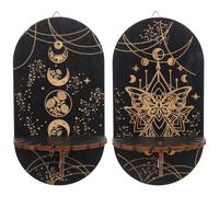 Abaodam Lot de 2 Étagères Murales en Bois pour Cristal, Style Bohème Rustique, Support Décoratif Flottant Cuisine ou Saint-Valentin