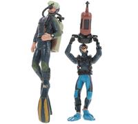 Abaodam Lot de 2 Figurines de Plongeurs en PVC Réalistes, Décoration de Bureau sous-Marine, Modèles Solides pour Ornements Éducatifs et Artisanat Décoratif, Figurines D’explorateurs