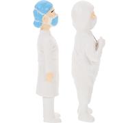 Abaodam Lot de 2 Figurines Miniatures de Docteur en Plastique 5 Cm, Jouets de Simulation pour Scènes Miniatures, Décoration Micro-Paysage et Jeu Éducatif pour Garçon et Filles