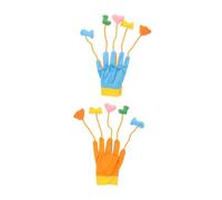 Abaodam Lot de 2 gants interactifs en peluche à cinq doigts avec clochette pour chaton intérieur et extérieur imite les mouvements félins pour améliorer l'engagement et réduire les dommages aux