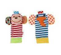 Abaodam Lot De 2 Hochets Chaussettes Pour Bébé, Tissu Doux Et Amusant, 0-12 Mois, Jouet D’éveil Sensoriel, Développement Coordination Main-œil, Présent Naissance Bébé