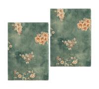 Abaodam Lot de 2 Housses de Protection en Tissu Extensible pour Livres Format A5, Couverture Tissu Lavable Motif Floral Doré, Protège Cahier Liaison pour Journal, Agenda et Carnet