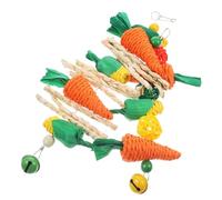 Abaodam Lot De 2 Jouets à Mâcher Hamster Lapin, Lanières De Carotte Et Maïs, Accessoires Naturels pour Soins Dentaires, Format Standard, Jouets Suspendus pour Petits Animaux Curieux