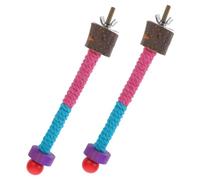 Abaodam Lot De 2 Jouets pour Perroquets Filet Cloche Jeu pour Oiseaux Loquet Hamac Mangeoires Cages À Perruches Blocs De Cage À Oiseaux Spinner À Pigeons Support De