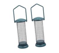 Abaodam Lot de 2 mangeoires à Oiseaux à Suspendre avec - Boule de Graisse Verte - pour Alimentation en extérieur - Design Durable pour Oiseaux accrochés pour Le Jardin