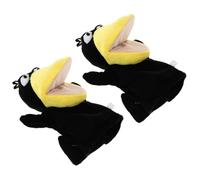 Abaodam Lot de 2 Marionnettes à Main Corbeau en Peluche Noire, Interactif pour Garçon et Filles, Marionnettes d'animaux de Dessin Animé Souples et Sécurisées, pour Jeux Éducatifs et Fêtes