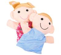 Abaodam Lot de 2 Marionnettes à Main Familiales en Peluche Douce, Taille Adaptée Tout-Petits 2-4 Ans, Personnages Frère et Sœur pour Jeux de Rôle, Contes et Apprentissage en Maternelle
