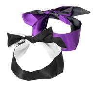 Abaodam Lot de 2 Masques de Sommeil en Satin Ajustables Opaques et Légers Confortables et Respirants pour Voyages Siestes et Méditation Couleurs Noir Violet Noir Blanc
