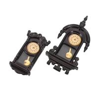 Abaodam Lot De 2 Mini Horloges Décoratives pour Maison De Poupée Style Vintage Noires