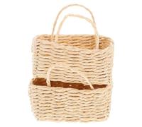 Abaodam Lot de 2 Mini Paniers Tressés la Main en Raphia Naturel, Petit Panier Décoratif pour Maison de Poupée, Accessoire Miniature Portable pour Décoration et Rangement, pour Projets