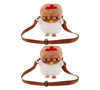 Abaodam Lot de 2 Mini Paquet Bandoulière Poulet en Peluche Douce, Mignons Paquet à Main pour Filles, Porte-monnaie Fantaisie Animal Kawaii, Légers et Pratiques pour Voyages et Shopping