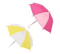 Abaodam Lot de 2 Mini Parapluies Réglables pour Maison de Poupée, Accessoires Photo Colorés, Mini Parapluie Miniature en Métal et Tissu, Décor Micro-Paysage et Accessoires Poupée