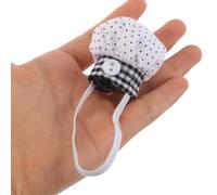 Abaodam Lot de 2 Mini Toques de Chef en Coton Doux Taille 10-15 CM Couleurs Noir à Pois et Rouge à Pois Accessoires pour Peluches Poupées et Petits Animaux pour Jeux de Rôle et