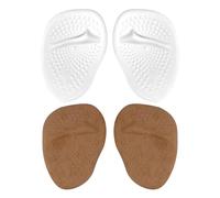 Abaodam Lot de 2 Paires de Coussinets en Gel Silicone Épaissis pour Talons Hauts Demi-Semelles Anti-Dérapantes Couleur Chair et Blanc Confort Pied Avant pour Chaussures de Soirée et