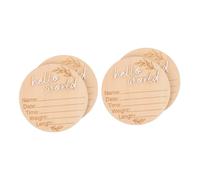 Abaodam Lot de 2 Panneaux de Naissance en Bois Naturel Personnalisés pour Bébé Souvenir de Naissance Panneau Dannonce de Naissance 2 Pièces