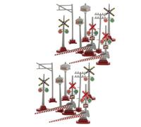 Abaodam Lot De 2 Panneaux De Passage À Niveau Panneaux De Signalisation Miniatures Et Feux De Signalisation pour Trains Miniatures - Éclairage Et Décoration De Table De Sable