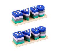 Abaodam Lot de 2 panneaux d'intelligence géométrique - Colonne créative d'apprentissage précoce pour les formes engageantes - Puzzle pour l'éducation préscolaire et le développement des compétences