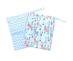 Abaodam Lot de 2 Paquet Humides et Secs pour Couches Bébé, Réutilisables et Imperméables, Taille Moyenne, Tissu Respirant, Organisateur Portable pour Voyage, Yoga, Piscine et Fitness