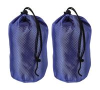 Abaodam Lot de 2 Paquets de Rangement à Cordon en Nylon Diamètre 11 CM X Hauteur 20 CM Couleur Bleu Foncé à Motif Géométrique Paquet de Voyage Imperméables pour Camping Sport et