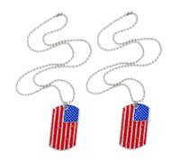 Abaodam Lot de 2 Pendentifs Drapeau Américain en Alliage Collier Pendentif pour Pull Chaîne Décorative Autour du Cou Accessoire Mode Unisexe pour Fêtes et Réunions Bijoux Patriotique